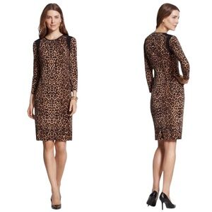 Chico’s Animal Annie Leopard Print Shift Dress Size 2 (US Large 12)